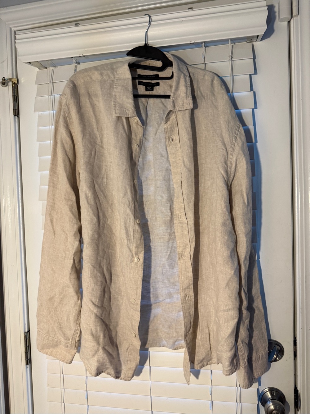 Men's Banana Republic 100% Linen Button-Up Shirt Untucked Standard Fit Fisherman